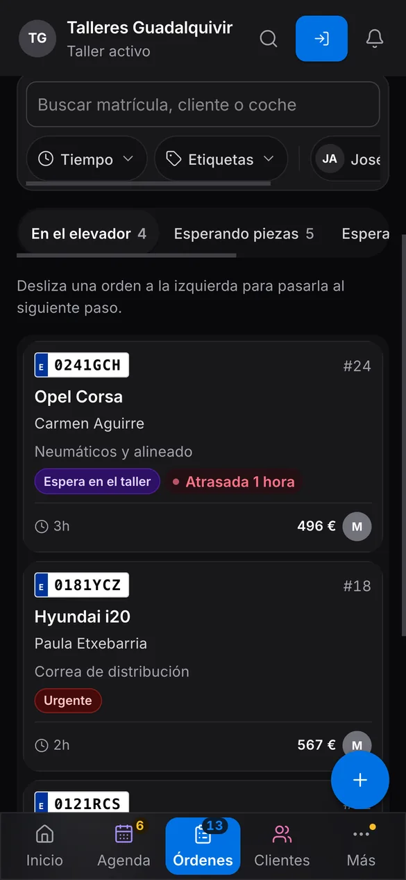 Así se ve en Torqua: Tablero del taller