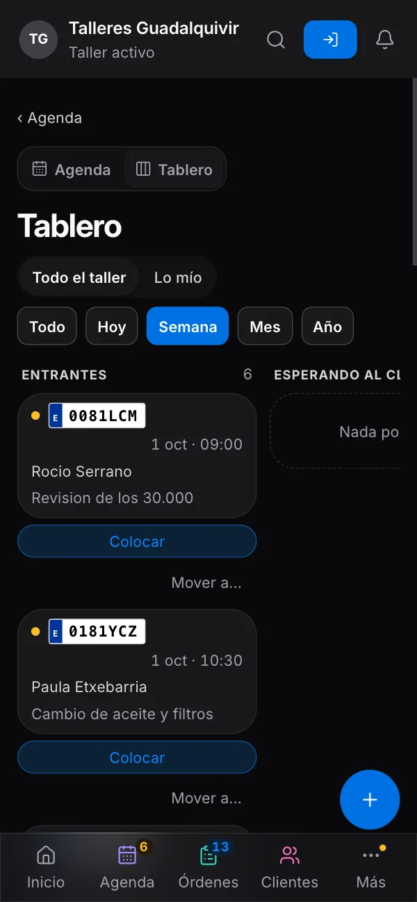 Así se ve en Torqua: Tablero del taller