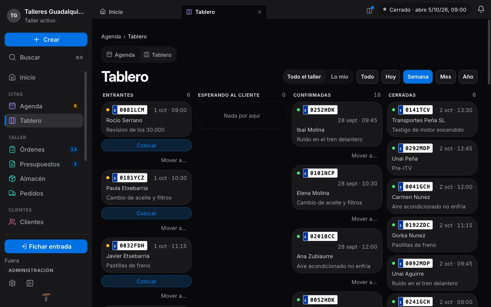 Así se ve en Torqua: Tablero del taller